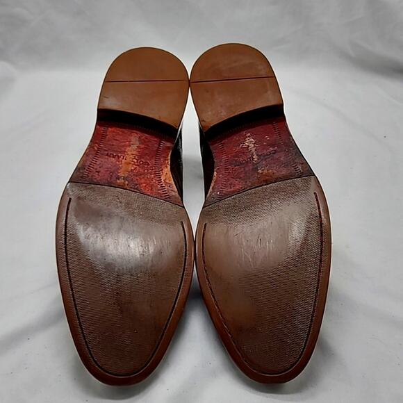 COLE HAAN VINTAGE WILLIAM DERBY OXFORD DISTRESSED PEBBLED LEATHER MENS 10.5 WIDE - Picture 12 of 16